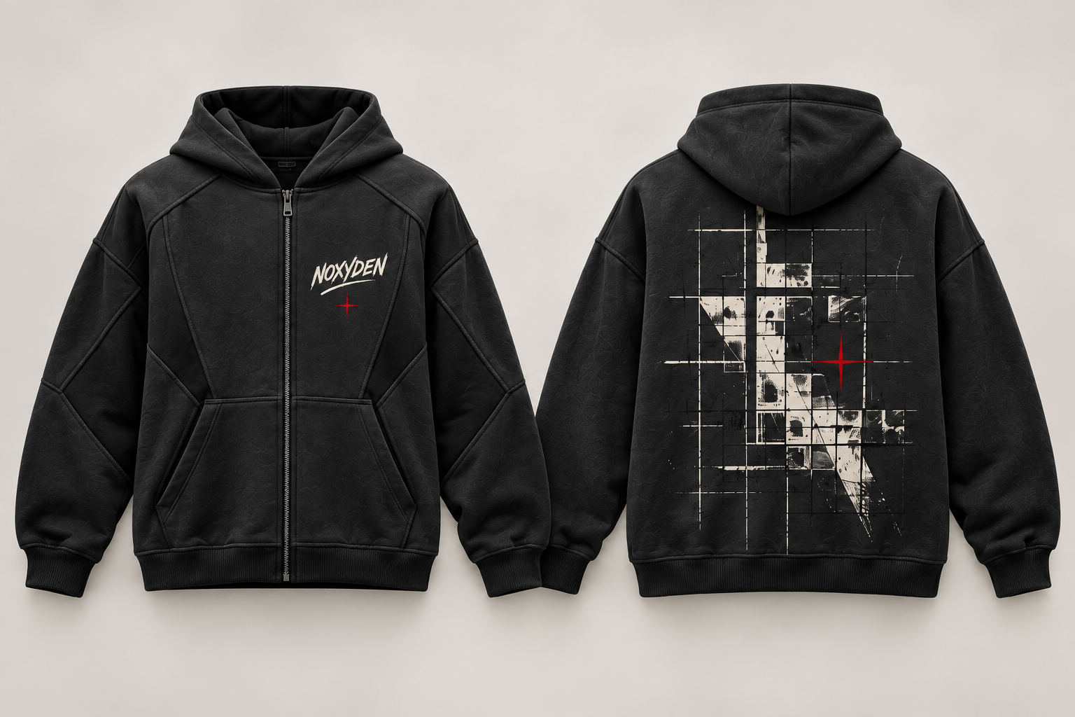 NOXYDEN ARCHITECT ZIP CHARCOAL — front and back